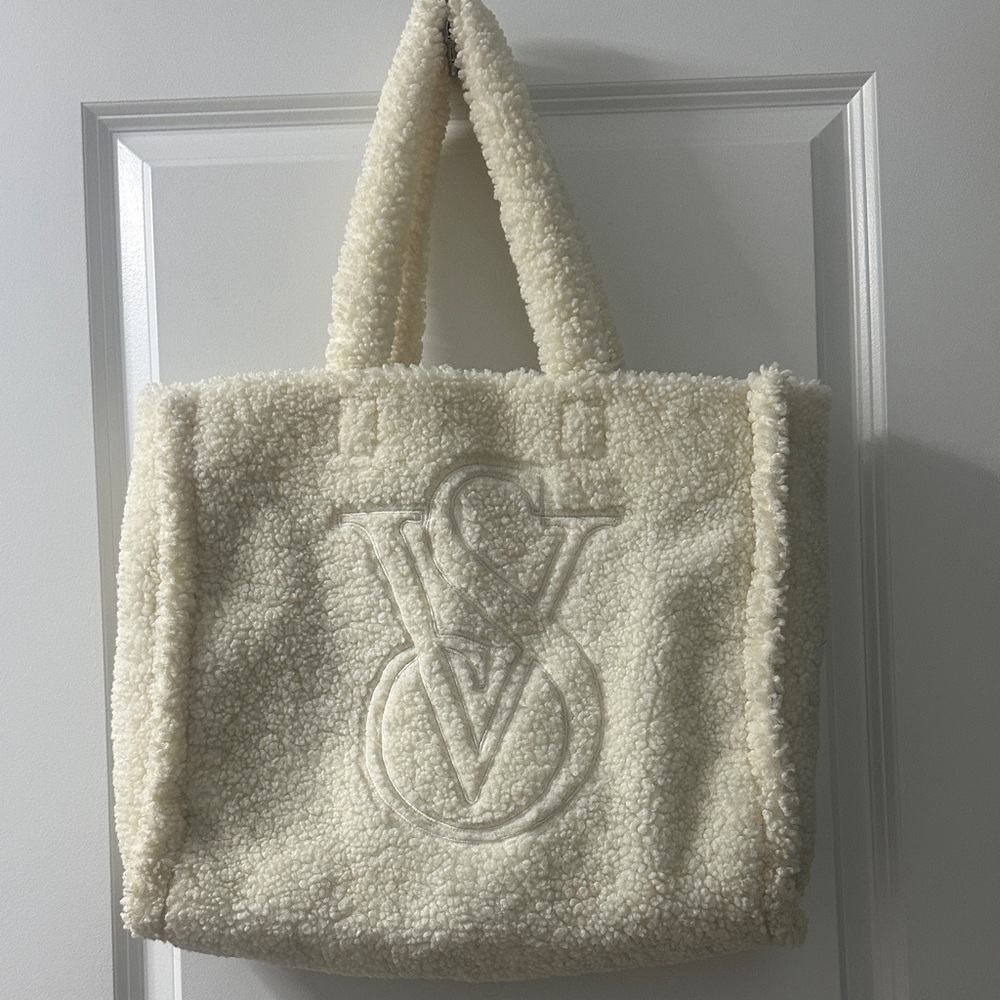 Victoria's Secret Ivory Sherpa Tote
